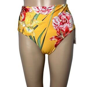 New Anthropologie Agua Bendita Alicia Floral Tropical High Waist Swim Bottom